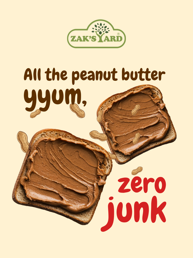 Zak's Yard Azadi Deal | Creamy + Crunchy + Chocolate Peanut Butter 340g Each