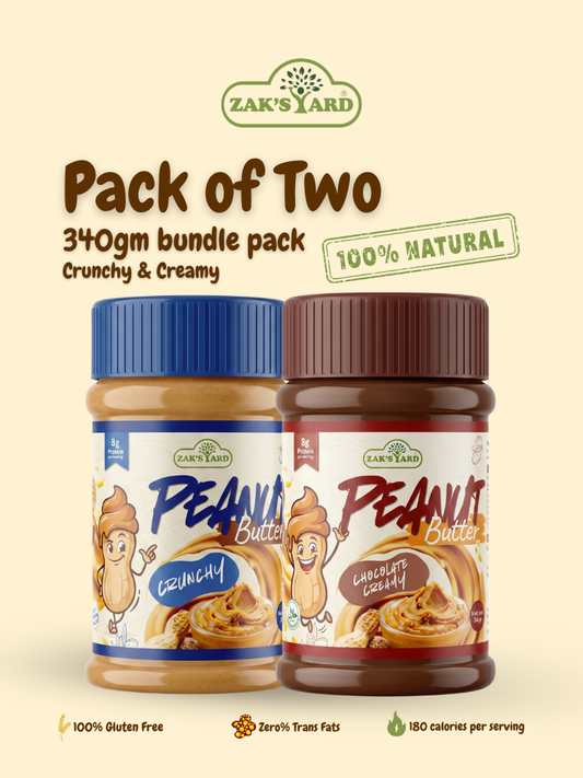 Natural Peanut Butter Crunchy 340g + Chocolate Peanut Butter 340g