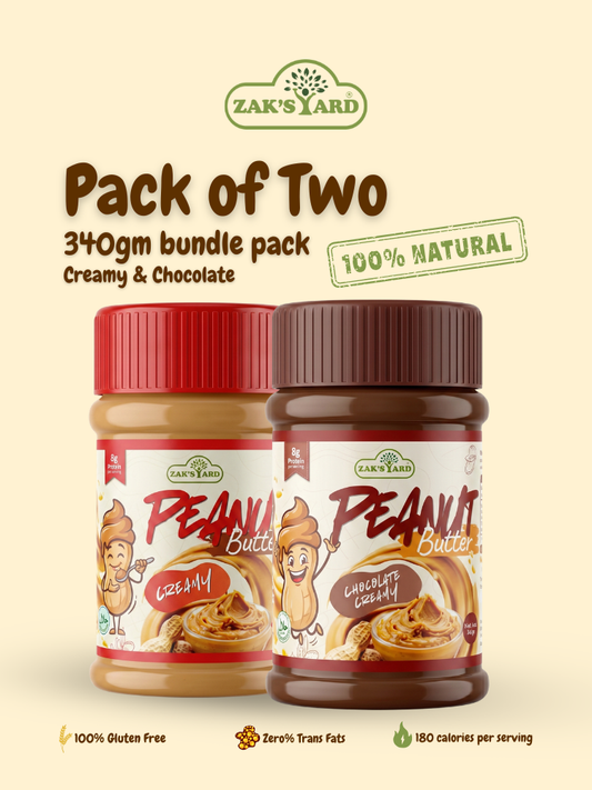 Natural Peanut Butter Creamy 340g + Chocolate Peanut Butter 340g