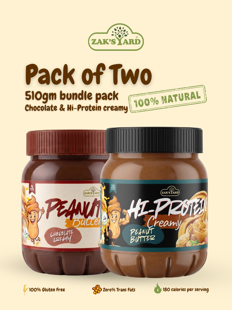 Hi-Protein Peanut Butter Creamy 510 Gm + Chocolate Peanut Butter 510 Gm