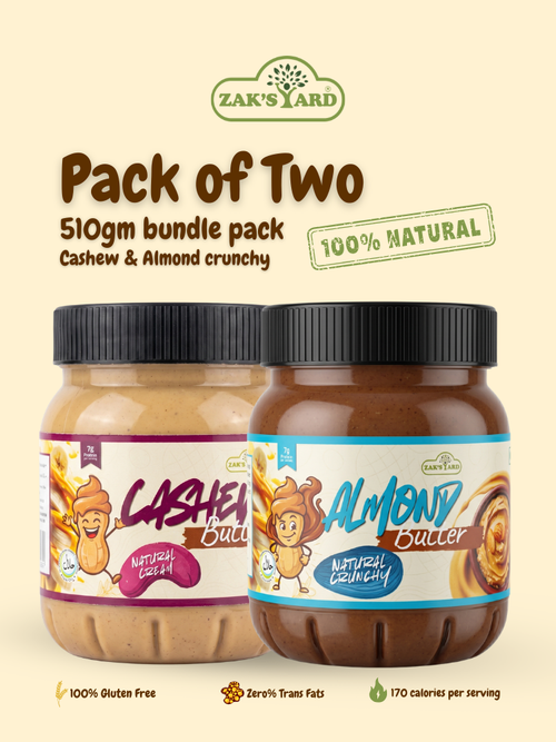 Almond Butter Crunchy 510 Gm + Premium Cashew Butter 510 Gm