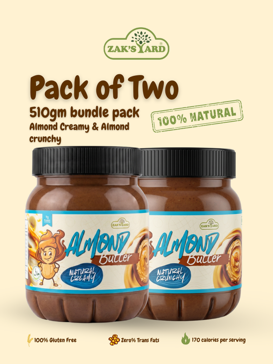 Almond Butter Crunchy 510 Gm + Almond Butter Creamy 510 Gm