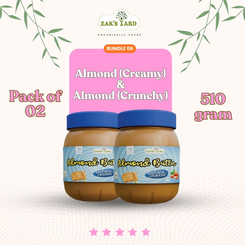 Almond Butter Crunchy 510 Gm + Almond Butter Creamy 510 Gm