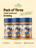 Pack of 3 Natural Crunchy Peanut Butter – 340g Each