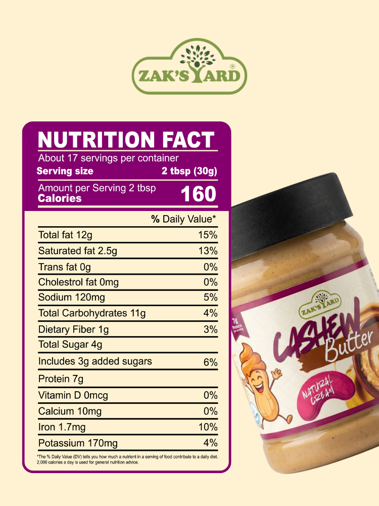Zak's Yard Organic Cashew Butter