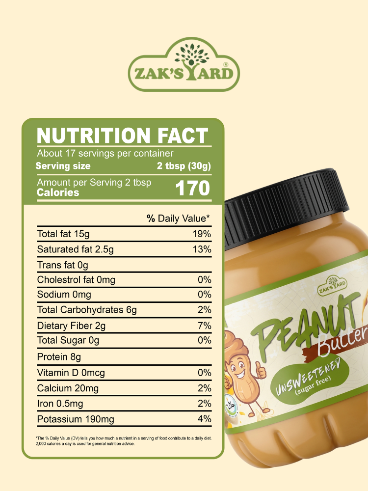 Zak's Yard Natural Unsweetened Peanut Butter
