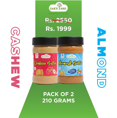 Almond Butter Creamy 210 Gm + Premium Cashew Butter 210 Gm