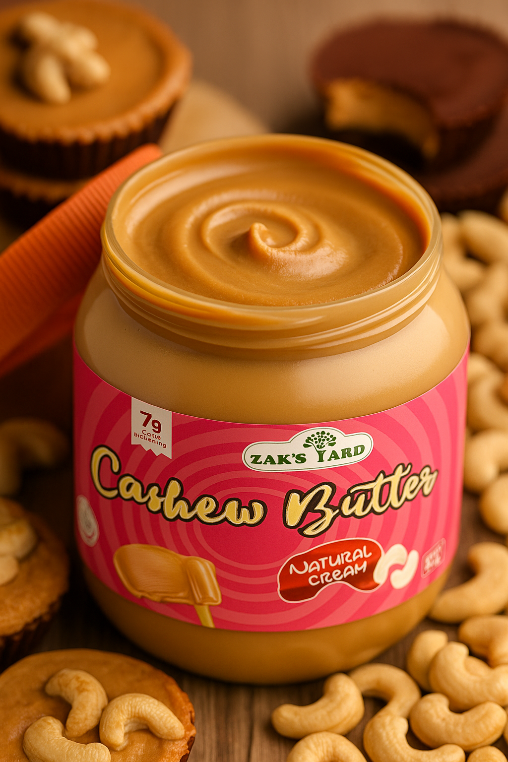 100% Organic Natural Creamy Cashew Butter