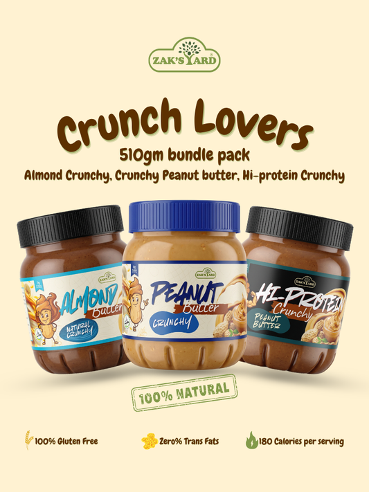 Natural Crunchy + Almond Crunchy + Chocolate PB