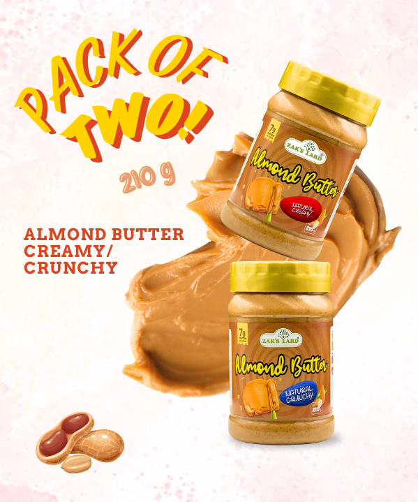 Almond Butter Creamy 210 gm + Almond Butter Crunchy 210 gm