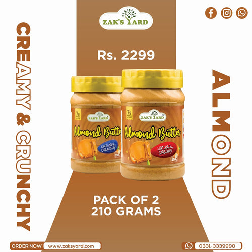 Almond Butter Creamy 210 Gm + Almond Butter Crunchy 210 Gm
