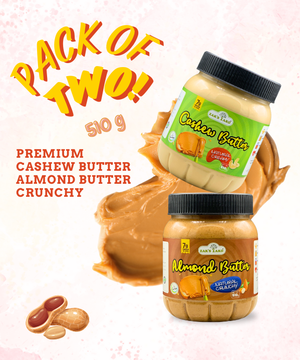 Almond Butter Crunchy 510 gm + Premium Cashew Butter 510 gm