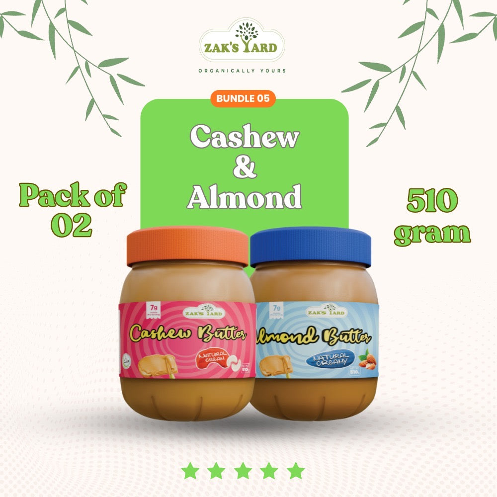 Almond Butter Crunchy 510 Gm + Premium Cashew Butter 510 Gm