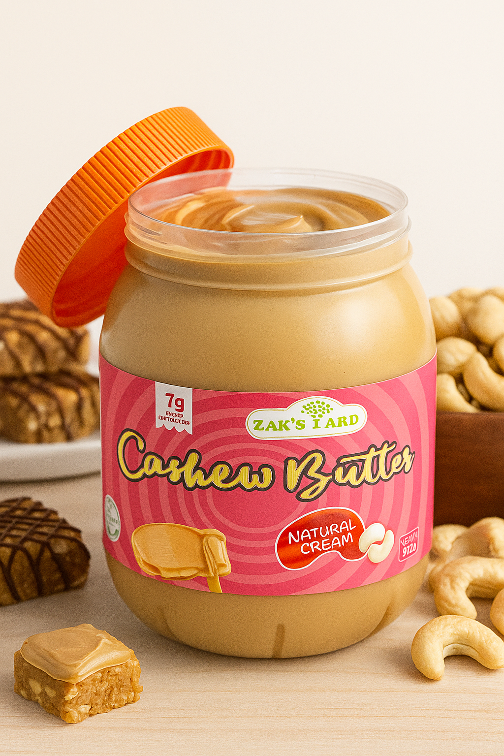 100% Organic Natural Creamy Cashew Butter