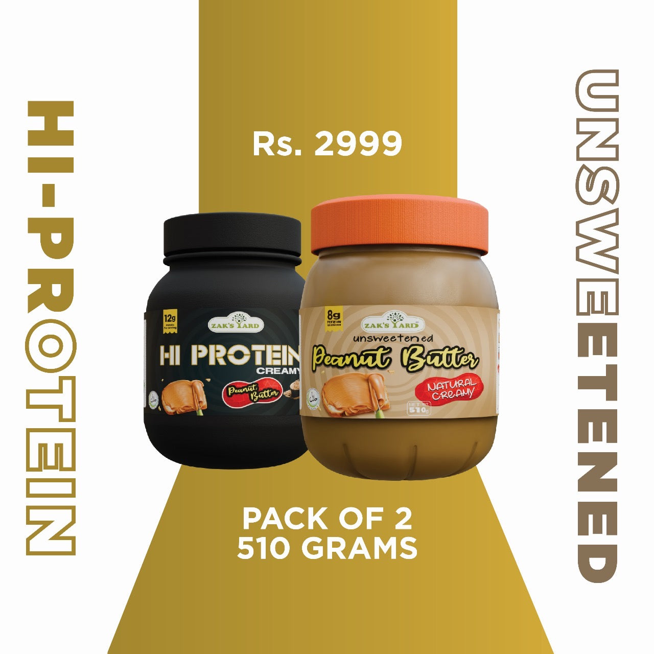 Unsweetened creamy 510 gm + High Protein Peanut Butter