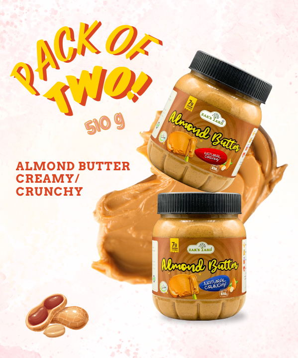 Almond Butter Crunchy 510 Gm + Almond Butter Creamy 510 Gm