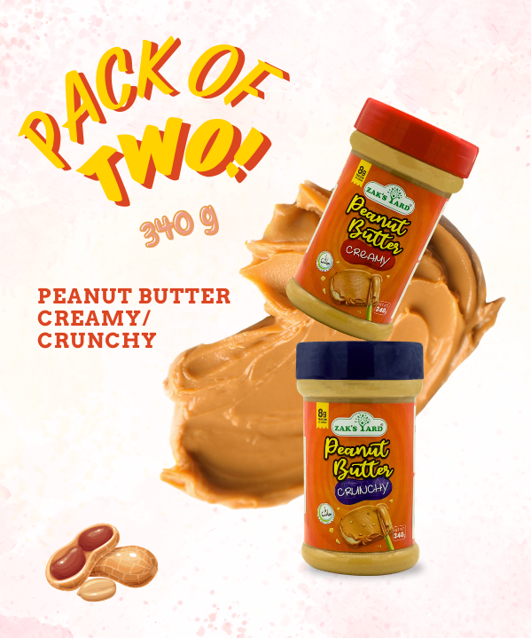 Natural Peanut Butter Creamy 340 gm + Natural Peanut Butter Crunchy 340 gm