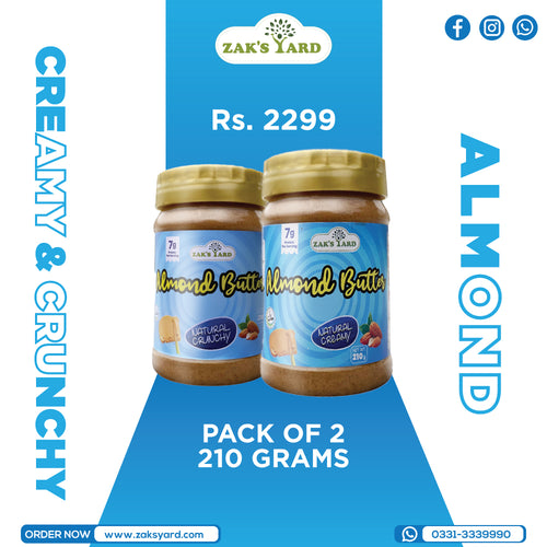 Almond Butter Creamy 210 Gm + Almond Butter Crunchy 210 Gm