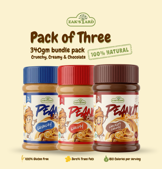 Zak's Yard Special Bundle - Pack of 3 (340g Each) Creamy, Crunchy & Chocolate Peanut Butter | Free Delivery